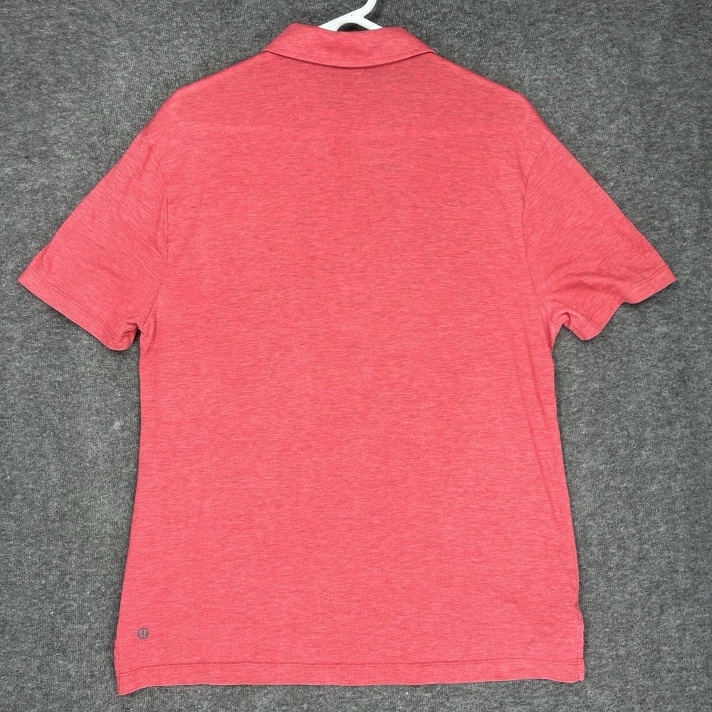 Lululemon Evolution Polo Shirt Mens M Heather red Golf Short sleeve - Picture 9 of 10